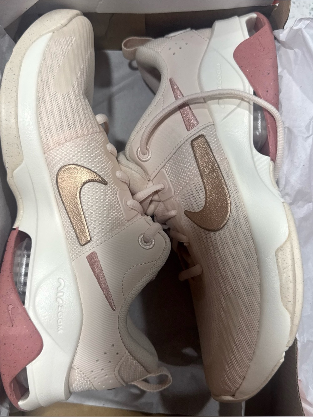 Nike Women's Athletic Shoes - Blush Pink and Rose Gold Accents